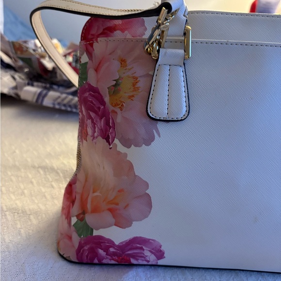 Calvin Klein Collection White and Pink Floral Satchel - Picture 6 of 16